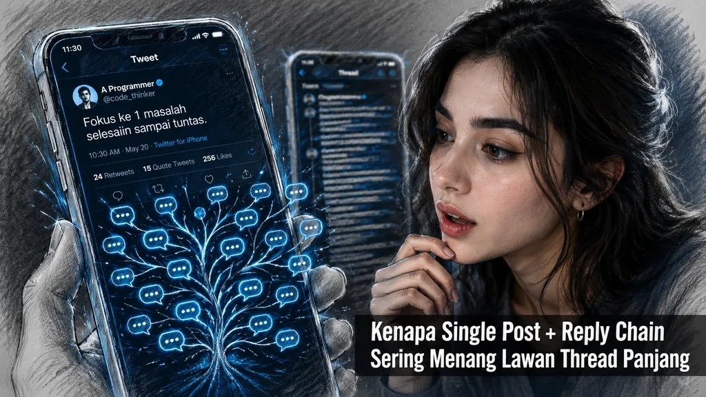 Kenapa Single Post + Reply Chain Sering Menang Lawan Thread Panjang