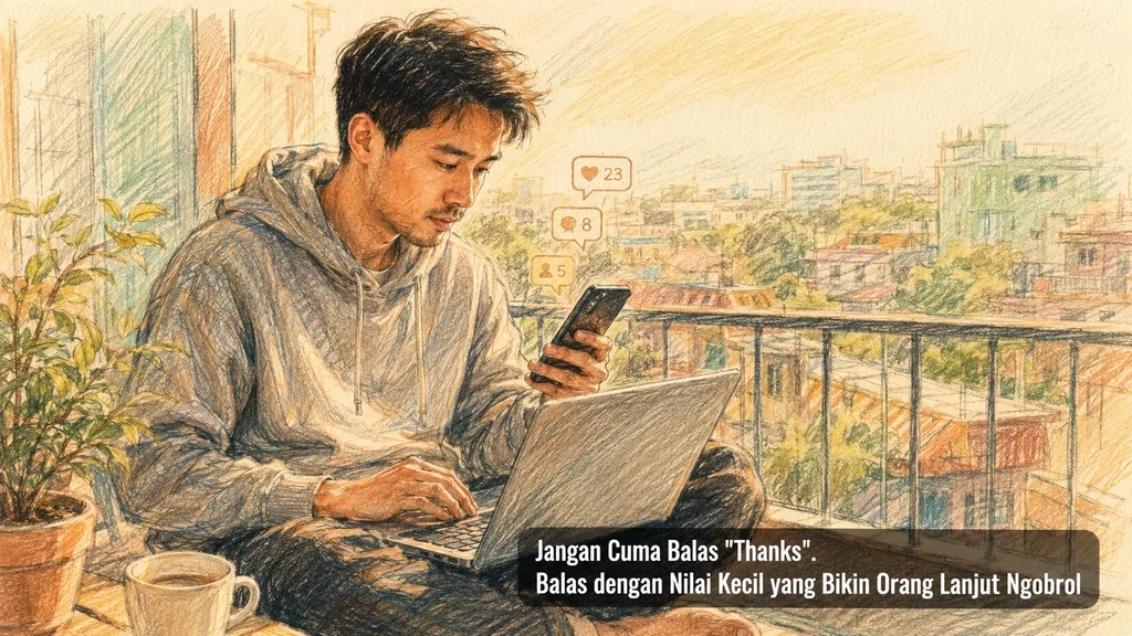 Jangan Cuma Balas "Thanks". Balas dengan Nilai Kecil yang Bikin Orang Lanjut Ngobrol