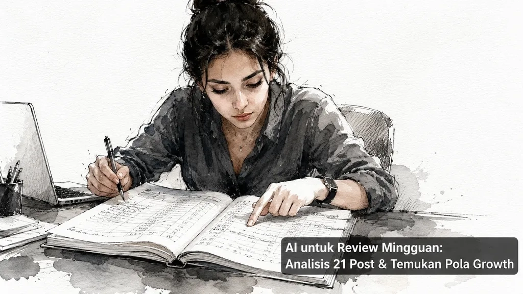 AI untuk Review Mingguan: Analisis 21 Post & Temukan Pola Growth